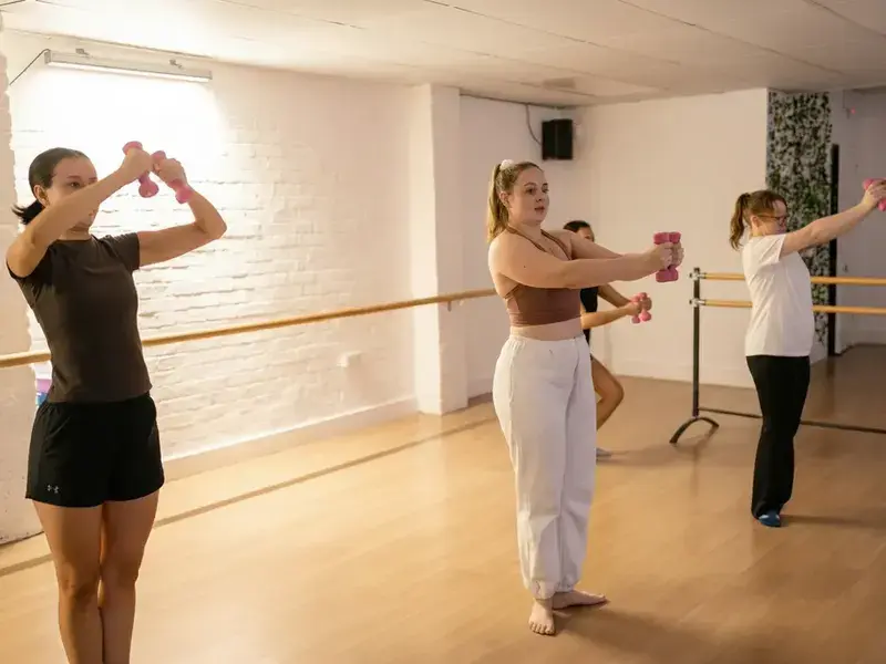 Barre class with light weights at Archway Wellness Centre