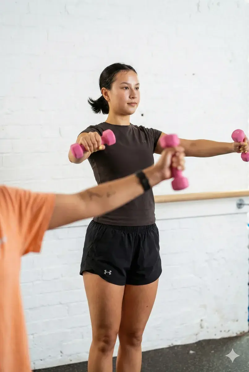 Barre leg extension exercise at the barre